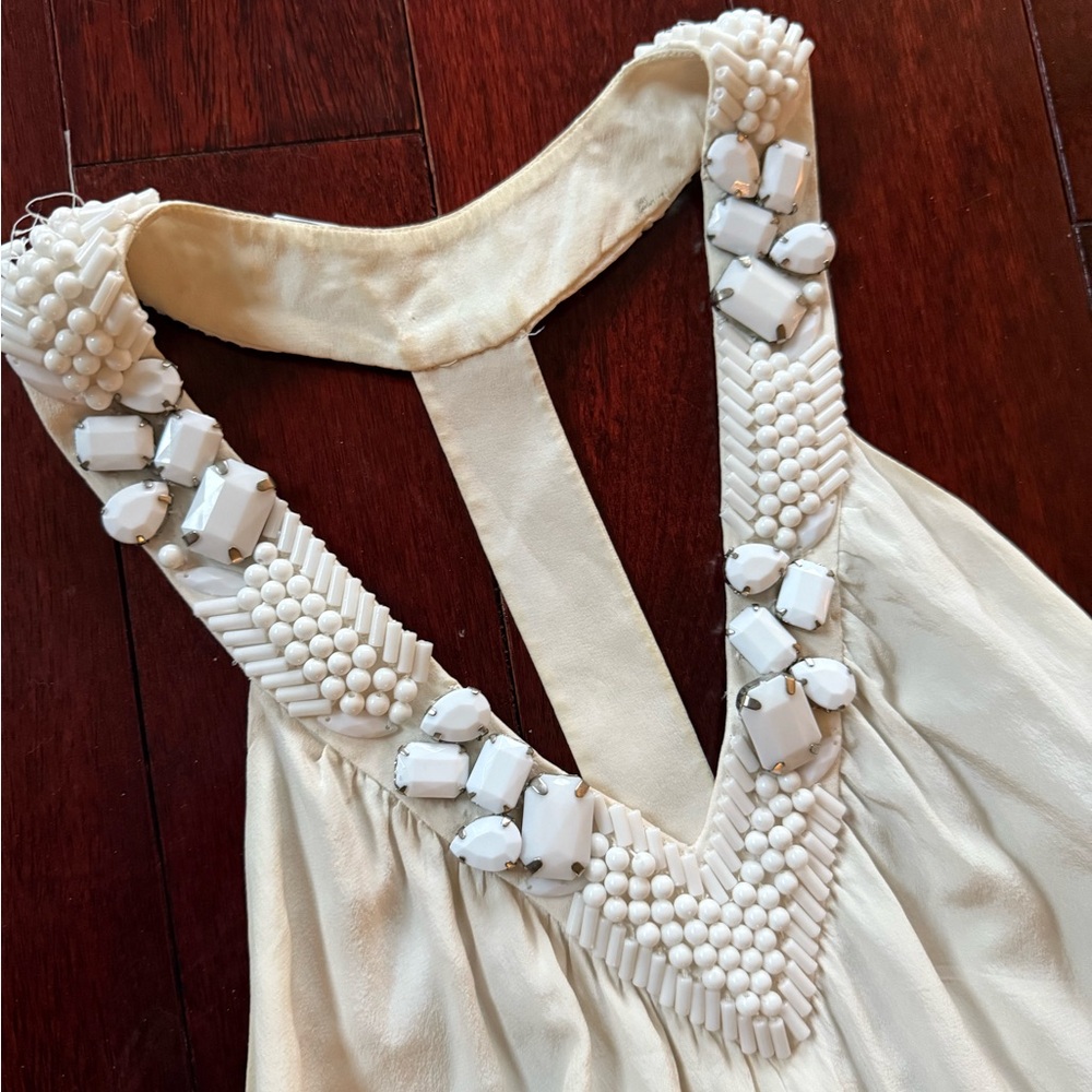 Club Monaco Elegant ivory Beaded dress